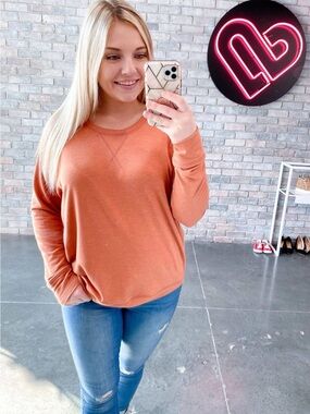 Christie Long Sleeve 3.0 🍒 Pumpkin, Size XS/S *fits very loosely